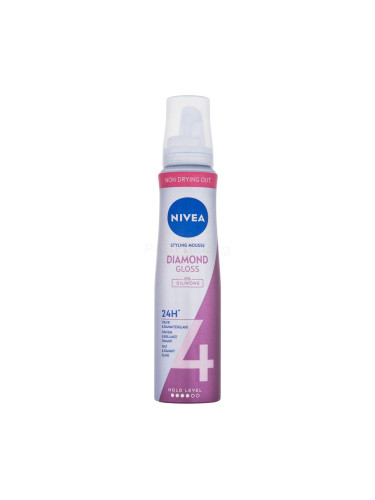 Nivea Diamond Gloss Styling Mousse Втвърдител за коса за жени 150 ml