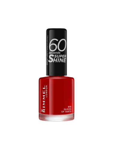 Rimmel London 60 Seconds Super Shine Лак за нокти за жени 8 ml Нюанс 315 Queen Of Tarts