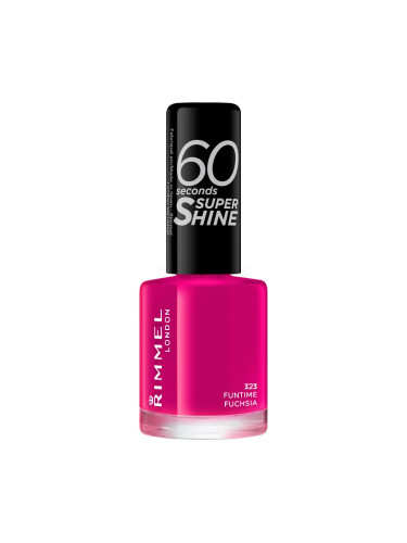 Rimmel London 60 Seconds Super Shine Лак за нокти за жени 8 ml Нюанс 323 Funtime Fuchsia