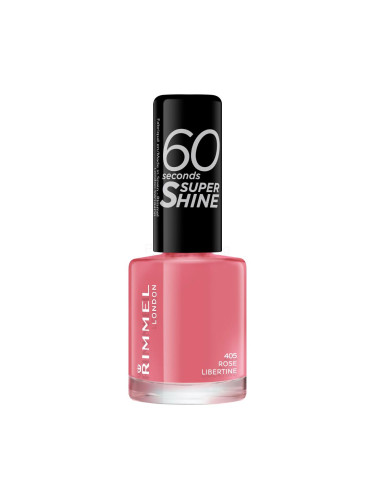 Rimmel London 60 Seconds Super Shine Лак за нокти за жени 8 ml Нюанс 405 Rose Libertine