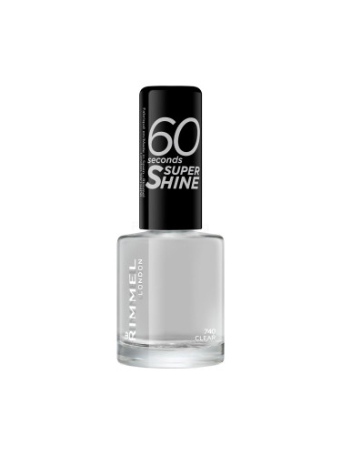 Rimmel London 60 Seconds Super Shine Лак за нокти за жени 8 ml Нюанс 740 Clear