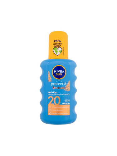 Nivea Sun Protect & Bronze Sun Spray SPF20 Слънцезащитна козметика за тяло 200 ml