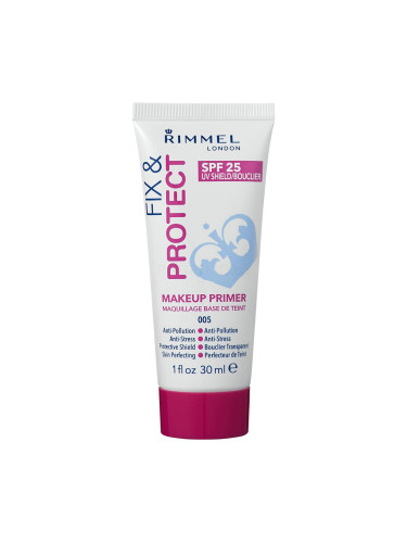 Rimmel London Fix & Protect Makeup Primer SPF25 Основа за грим за жени 30 ml Нюанс 005