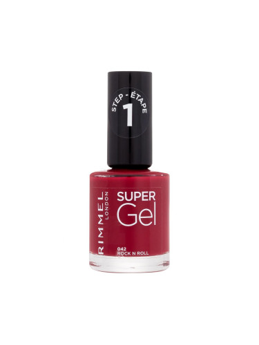 Rimmel London Super Gel STEP1 Лак за нокти за жени 12 ml Нюанс 042 Rock n Roll