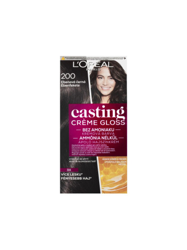 L'Oréal Paris Casting Creme Gloss Боя за коса за жени 48 ml Нюанс 200 Ebony Black