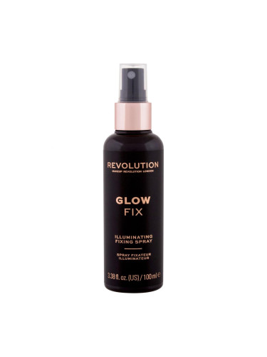 Makeup Revolution London Glow Fix Illuminating Fixing Spray Фиксатор за грим за жени 100 ml