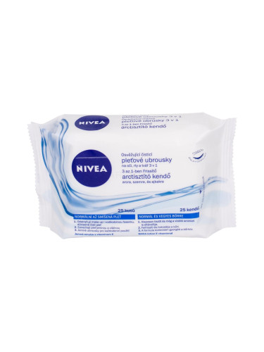 Nivea Cleansing Wipes Refreshing 3in1 Почистващи кърпички за жени 25 бр