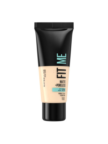 Maybelline Fit Me! Matte + Poreless Фон дьо тен за жени 30 ml Нюанс 100 Warm Ivory