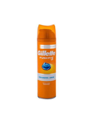 Gillette Fusion5 Ultra Sensitive + Cooling Гел за бръснене за мъже 200 ml