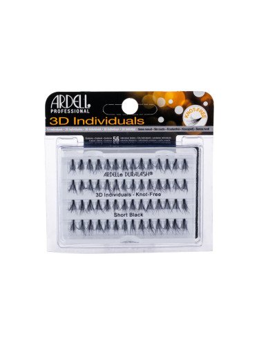 Ardell 3D Individuals Duralash Knot-Free Изкуствени мигли за жени 56 бр Нюанс Short Black