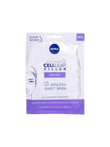 Nivea Hyaluron Cellular Filler 10 Minutes Sheet Mask Маска за лице за жени 1 бр
