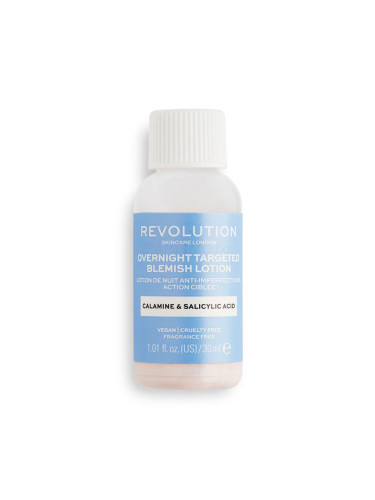 Revolution Skincare Overnight Targeted Blemish Lotion Calamine & Salicid Acid Локална грижа за жени 30 ml