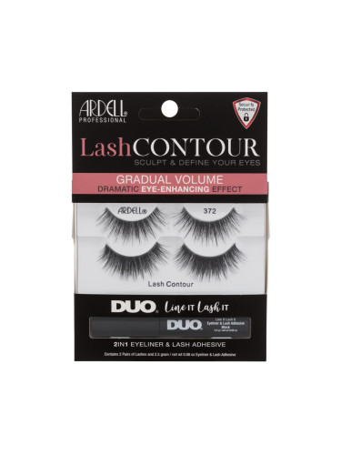 Ardell Lash Contour 372 Подаръчен комплект изкуствени мигли Lash Contour 372 2 чифта + лепило за мигли и очна линия Duo Line It Lash It 2in1 Eyeliner & Lash Adhesive 2,5 g