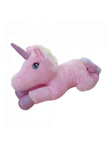 Плюшен еднорог с блестящ рог, 50 см