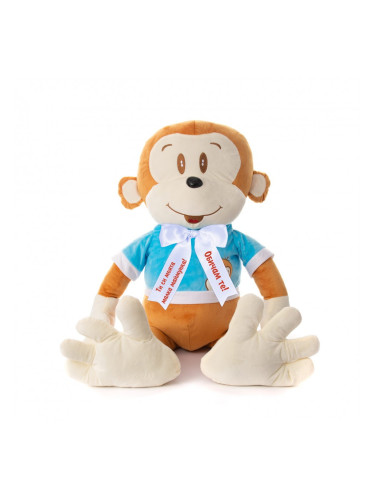 Плюшена маймунка с надписана панделка