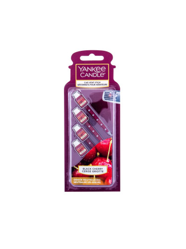 Yankee Candle Black Cherry Vent Stick Ароматизатор за автомобил 4 бр