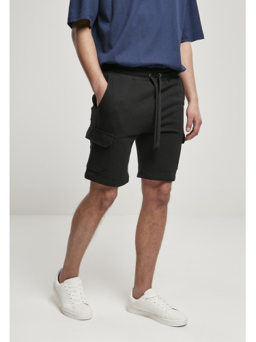 Мъжки къси карго панталони Urban Classics от органичен памук в черен цвят 