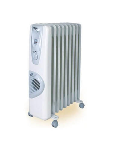 Маслен радиатор Tesy CB 2009 E01 V, Мощност 2000 W, 9 ребра, Бял