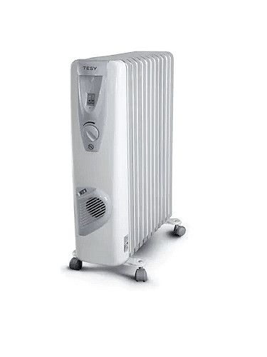 Маслен радиатор Tesy, CB 2512 E01 V, 2500W+500W, 12 ребра, Бял
