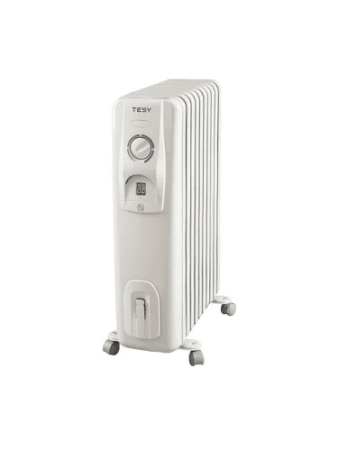 Маслен радиатор Tesy CC 2008 E05 R, 2000 W, 8 елемента, 3 степени на мощност, Защитен термостат, Регулируем термостат, Защита срещу замръзване
