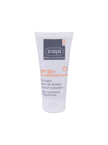 Ziaja Med Protective Tinted SPF50+ Слънцезащитен продукт за лице за жени 50 ml Нюанс Natural