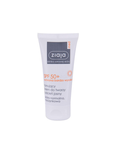 Ziaja Med Protective Tinted SPF50+ Слънцезащитен продукт за лице за жени 50 ml Нюанс Light
