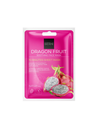 Gabriella Salvete 15 Minutes Sheet Mask Маска за лице за жени 1 бр Нюанс Dragon Fruit