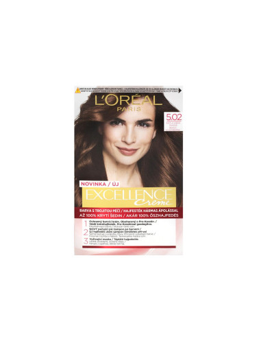 L'Oréal Paris Excellence Creme Triple Protection Боя за коса за жени 48 ml Нюанс 5,02 Light Brown