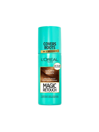 L'Oréal Paris Magic Retouch Instant Root Concealer Spray Боя за коса за жени 75 ml Нюанс Golden Brown