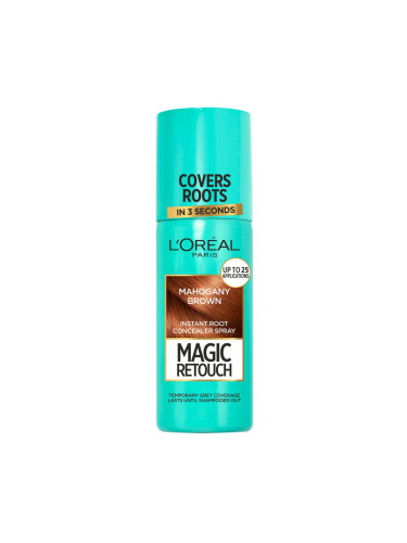 L'Oréal Paris Magic Retouch Instant Root Concealer Spray Боя за коса за жени 75 ml Нюанс Mahagony Brown