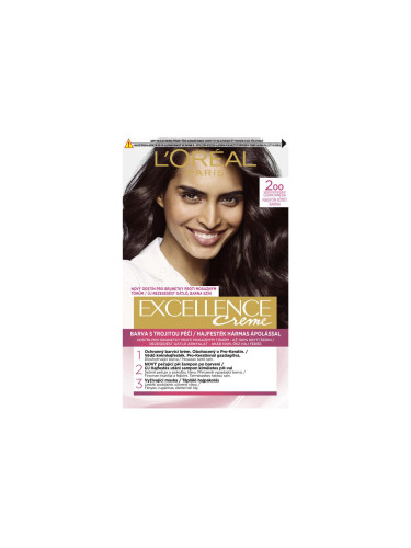 L'Oréal Paris Excellence Creme Triple Protection Боя за коса за жени 48 ml Нюанс 200 Black-Brown