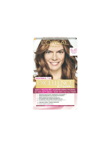 L'Oréal Paris Excellence Creme Triple Protection Боя за коса за жени 48 ml Нюанс 6,41 Natural Hazelnut Brown
