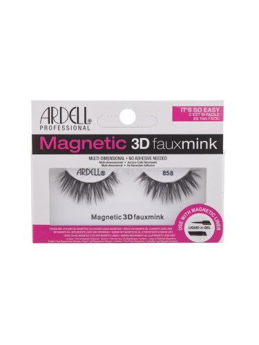 Ardell Magnetic 3D Faux Mink 858 Изкуствени мигли за жени 1 бр Нюанс Black