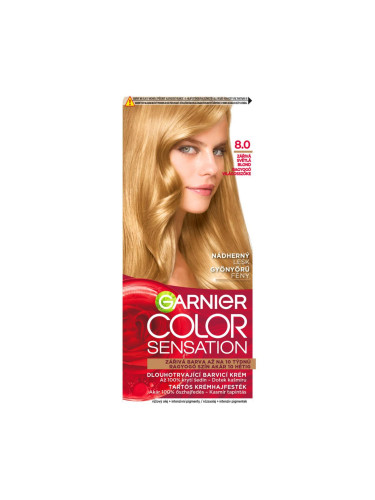 Garnier Color Sensation Боя за коса за жени 40 ml Нюанс 8,0 Luminous Light Blond