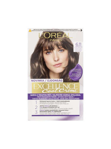 L'Oréal Paris Excellence Cool Creme Боя за коса за жени 48 ml Нюанс 6,11 Ultra Ash Dark Blond