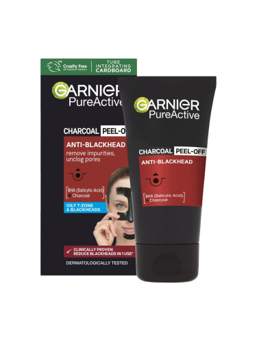 Garnier Pure Active Charcoal Anti-Blackhead Peel-Off Маска за лице 50 ml