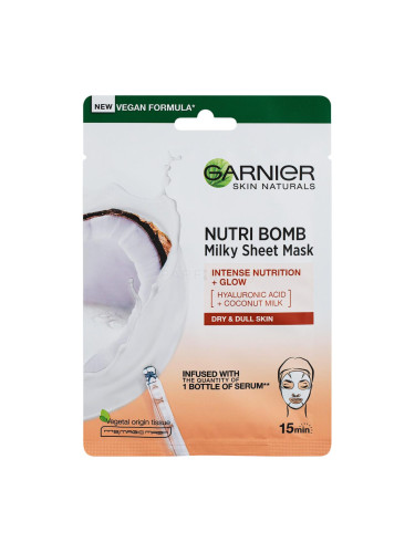 Garnier Skin Naturals Nutri Bomb Coconut + Hyaluronic Acid Маска за лице за жени 1 бр