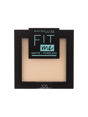 Maybelline Fit Me! Matte + Poreless Пудра за жени 9 g Нюанс 105 Natural Ivory