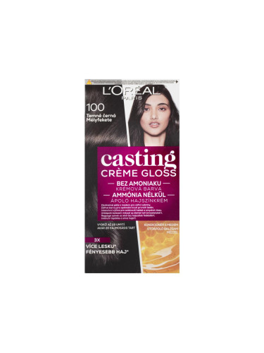 L'Oréal Paris Casting Creme Gloss Боя за коса за жени 48 ml Нюанс 100 Dark Black