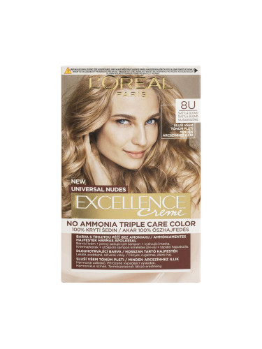 L'Oréal Paris Excellence Creme Triple Protection Боя за коса за жени 48 ml Нюанс 8U Light Blonde