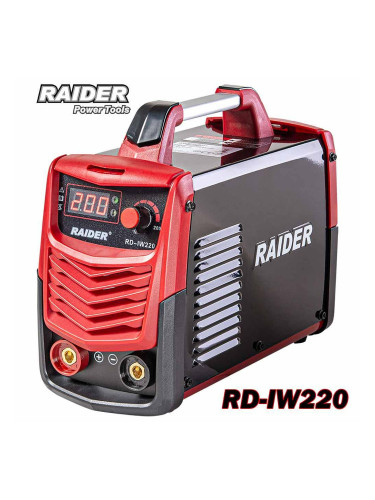 Електрожен Инверторен RAIDER RD-IW220, 20-200A, електроди 1.6-4 мм, с дисплей