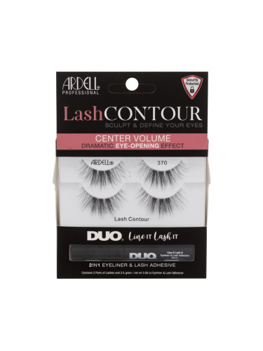 Ardell Lash Contour 370 Подаръчен комплект изкуствени мигли Lash Contour 370 2 чифта + лепило за мигли и очна линия Duo Line It Lash It 2in1 Eyeliner & Lash Adhesive 2,5 g