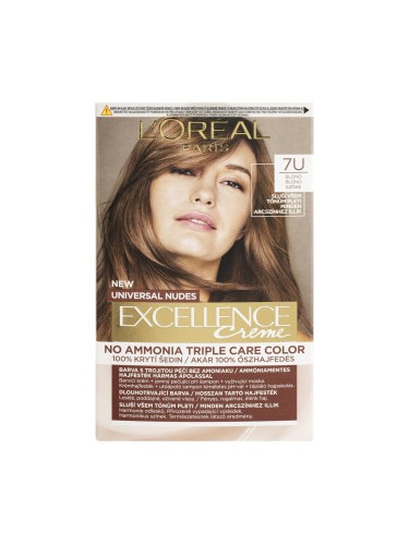 L'Oréal Paris Excellence Creme Triple Protection No Ammonia Боя за коса за жени 48 ml Нюанс 7U Blond