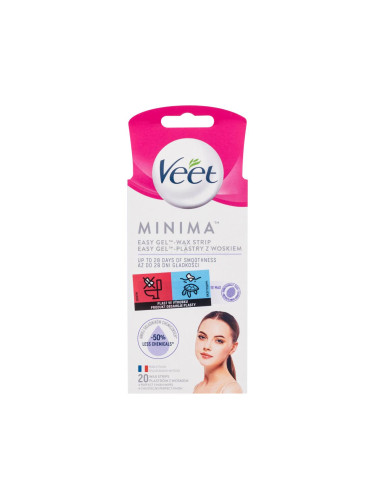 Veet Minima Easy-Gel™ Wax Strips Face Продукти за депилация за жени 20 бр