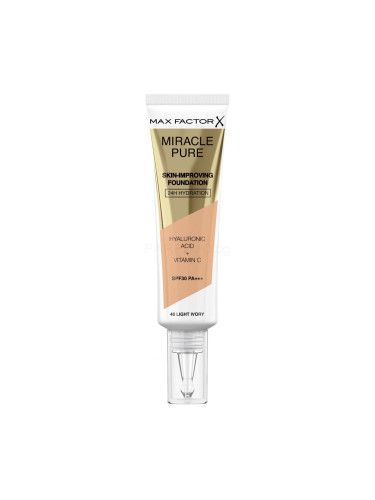 Max Factor Miracle Pure Skin-Improving Foundation SPF30 Фон дьо тен за жени 30 ml Нюанс 40 Light Ivory