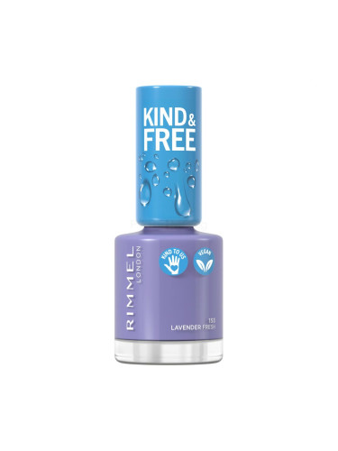 Rimmel London Kind & Free Лак за нокти за жени 8 ml Нюанс 153 Lavender Light