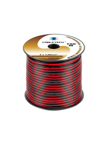 Кабел за тонколони, 2х1.5mm2, мед, черен/червен, KAB0385, Cabletech
