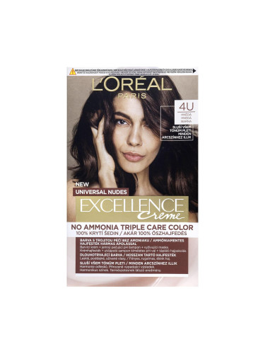 L'Oréal Paris Excellence Creme Triple Protection Боя за коса за жени 48 ml Нюанс 4U Brown