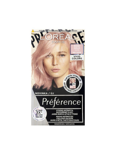 L'Oréal Paris Préférence Vivid Colors Боя за коса за жени 60 ml Нюанс 9.213 Rose Gold