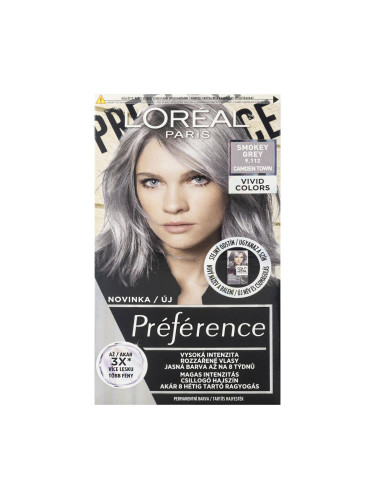 L'Oréal Paris Préférence Vivid Colors Боя за коса за жени 60 ml Нюанс 9.112 Smokey Grey